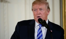 Le président américain Donald Trump à la Maison Blanche, le 20 février 2018 à Washington