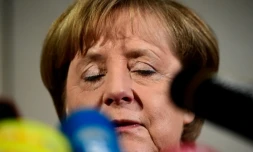 Angela Merkel, lors d'une conférence de presse le 7 janvier à Berlin