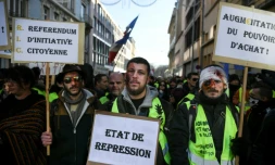 Manifestation de "gilets jaunes" protestant contre "la répression", à Belfort, le 19 janvier 2019