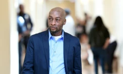 DeWayne Johnson arrive au tribunal de San Francisco pour le procès contre Monsanto, le 9 juillet 2018