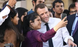 Le président français Emmanuel Macron à New Delhi, le 10 mars 2018