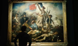 "La Liberté guidant le peuple", au musée du Louvre le 27 mars 2018, où une exposition Delacroix est proposée jusqu'au 23 juillet.