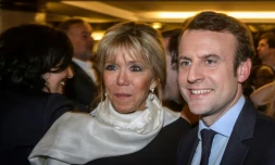 Emmanuel Macron et son épouse Brigitte au dîner du Crif le 22 février 2017 à Paris 