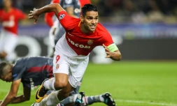 L'attaquant de Monaco Radamel Falcao face à Besiktas en Ligue des champions, le 17 octobre 2017 à Louis-II
