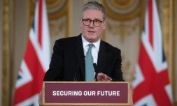 Le Premier ministre Keir Starmer lors d'un sommet des dirigeants européens en soutien à l'Ukraine à Lancaster House à Londres le 2 mars 2025