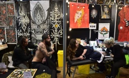 Au salon mondial du tatouage, le 3 mars 2017 à Paris
