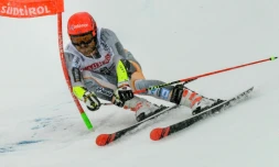 Le Norvégien Leif Kristian Nestvold-Haugen lors de la 1re manche du slalom géant d'Alta Badia, le 22 décembre 2019