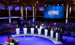 Les sept candidats à la primaire de la droite, dans la salle Wagram à Paris, le 3 novembre 2016