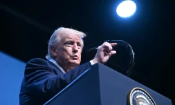Le président américain Donald Trump s'adresse à la presse lors d'un sommet de l'Otan au complexe présidentiel de Bestepe, à Ankara, le 8 juillet 2026