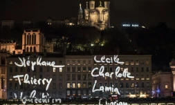 L'installation "Regards" de Daniel Knipper à Lyon le 8 décembre 2015