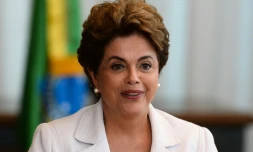 Dilma Rousseff, la présidente du Brésil suspendue en mai, au Palais de l'Alvorada à Brasilia