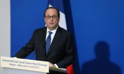 François Hollande lors d'un discours à Noyon, le 5 avril 2017
