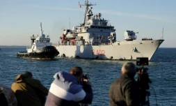 Arrivée du navire à Shengjin, le 16 octobre 2024