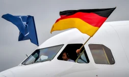 L'avion transportant les champions du monde allemands s'est posé à l'aéroport international de Vnoukovo, près de Moscou, le 12 juin 2018 