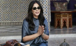 L'actrice égyptienne Mona Zaki lors d'un entretien à l'AFP en marge du festival international du film de Marrakech, le 3 décembre 2025 à Marrakech
