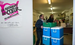 Préparatifs aux "Resto du Coeur" à la veille du lancement de la 32e campagne d'hiver, le 21 novembre 2016 à Tours