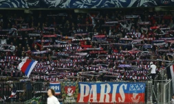 Des supporteurs du Paris SG lors du match contre Avranches, le 5 avril 2017 à Caen