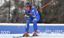 L'Italienne Sofia Goggia lors de la descente de Cortina d'Ampezzo, le 19 janvier 2018
