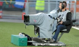 Un cadreur lors d'un match opposant Lorient à  Guingamp au stade du Moustoir à Lorient le 30 août 2014