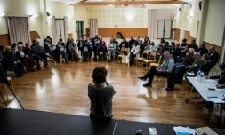 Les habitants de Saint-Jean-sur-Veyle (Ain) participent à une réunion du grand débat national 7 février 2019
