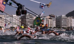 Les concurrentes du 10 km en eau libre, aux JO de Rio le 15 août 2016