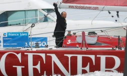 Nicolas Lunven (Generali), vainqueur de la 48e Solitaire du Figaro, le 23 juin 2017 à Dieppe