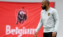 Le sélectionneur-adjoint français de la Belgique Thierry Henry lors d'un entraînement des Diables Rouges le 9 juillet 2018 à Dedovsk, près de Moscou