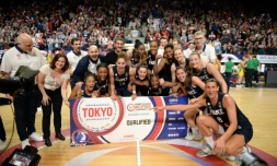L'équipe de France féminine de basket qualifiée pour les Jeux de Tokyo après sa victoire contre le Brésil le 8 février 2020 à Bourges 
