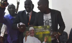 Des partisans du président malien sortant Ibrahim Boubacar Keita célèbrent sa victoire au premier tour de la présidentielle, le 2 août 2018 à Bamako