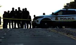 Des policiers sur les lieux de l'attaque contre des militaires de la Garde nationale, à Washington, le 26 novembre 2025