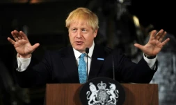 Le Premier ministre britannique Boris Johnson, lors d'un discours à Manchester (Angleterre), le 27 juillet 2019