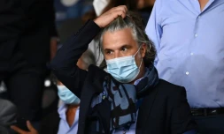 Le président de la Ligue de football professionnel Vincent Labrune lors du match entre Paris Saint-Germain (PSG) et Marseille (OM) au Parc des Princes à Paris le 13 septembre 2020.