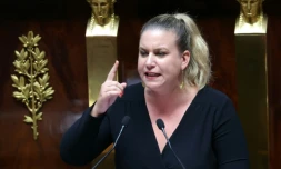 La présidente du groupe LFI à l'Assemblée Mathilde Panot le 1er octobre 2024 à l'Assemblée nationale à Paris