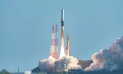Sur cette photo de l'agence spatiale japonaise JAXA, une fusée H-IIA décolle avec à bord un module spatial devant tenter de se poser sur la Lune, le 7 septembre 2023 au centre spatial de Tanegashima