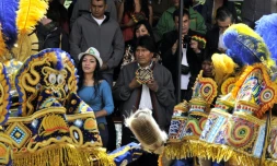 Le président bolivien Evo Morales au carnaval d'Oruro, le 6 février 2016