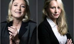 Un montage photo du 9 décembre 2015 montre les deux candidates aux régionales du FN, Marine Le Pen et Marion Marechal-Le Pen