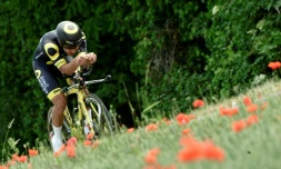 Bryan Coquart lors d'un contre-la-montre, le 7 juin 2017 pendant le Dauphiné