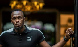 L'ancien coureur jamaĂŻcain Usain Bolt, en mai 2019 Ă Paris