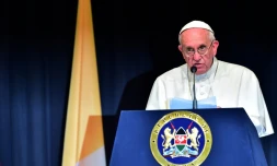 Le pape François fait un discours à Nairobi le 25 novembre 2015