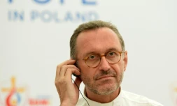 Olivier Ribadeau Dumas, porte-parole de la Conférence des évêques de France, le 26 juillet 2016 à Cracovie, en Pologne