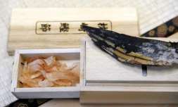 Une usine de bonite séchée ou katsuobushi à Concarneau, dans l'ouest de la France, le 21 octobre 2016