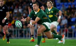 Le Sud-Africain Handre Pollard contre la Nouvelle-Zélande en Rugby Championship, le 2 octobre 2021 à Gold Coast