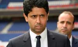 Le président du Paris SG Nasser Al-Khelaïfi en conférence de presse au Parc des Princes, le 8 août 2016
