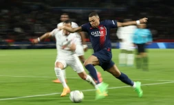 L'attaquant du PSG Kylian Mbappé face à Clermont en Ligue 1, le 6 avril 2024 au Parc des Princes
