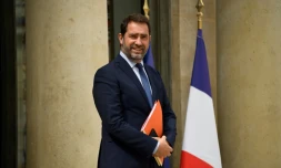 Le secrétaire d'Etat aux relations avec le Parlement, Christophe Castaner, quitte l'Elysée après le conseil des ministres, le 11 juillet 2018