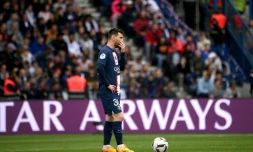 Lionel Messi peu en vue lors du match perdu par Paris face à Lorient au Parc des Princes, le 30 avril 2023 