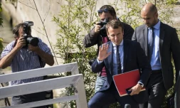 Emmanuel Macron de retour à Bercy aprÚs avoir démissionné du gouvernement le 30 août 2016 à Paris