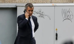 Le ministre de l'intérieur, Gérald Darmanin, au lycée Gambetta à Arras, le 13 octobre 2023