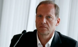 Le directeur du Tour de France Christian Prudhomme en conférence de presse, le 27 juin 2016 à Paris
