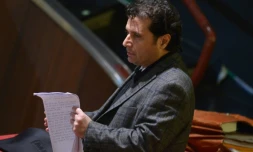 Francesco Schettino, l'ancien commandant du Costa Concordia, lors de son procès le 11 février 2015 à Grosseto en Italie